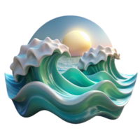 vibrant abstract Ocean Waves From Below Cutout Sunlight Filtering high resolution png