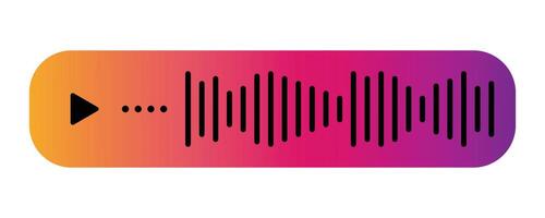 Voice message sound Play button, Colorful gradient sound wave equalizer. Voice message bubble. chat audio record play for mobile phone messenger, eps 10. vector