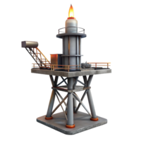 elegant creative Offshore Platform Flare Stack Silhouette Transparent Background professional png