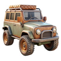 elegant rustic Off Road Vehicle with Spare Tire Cutout png