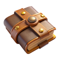 serene modern Old Leather Bound Book Top View Transparent Background high quality png