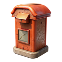 wonderful artistic Old Post Box with Mail Slot Isolated detailed png