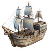 impressive abstract Old Sailing Ship Side View Isolated high resolution png
