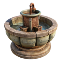 impressive abstract Old Water Fountain Cutout with Stone Basin genuine png