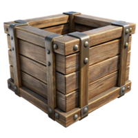 magnificent minimalist Old Wooden Crate Side View high resolution png