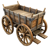 serene rustic Old Wooden Wagon Rustic Style Cutout original png