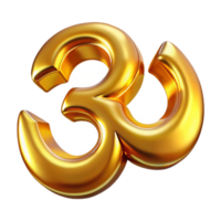 dramatic rustic Om Symbol Golden Gradient Cutout on Transparent Background high resolution png