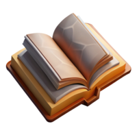 serene vintage Open Book Top View Isolated professional png