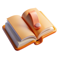 beautiful vintage Open Book with Bookmark Isolated professional png