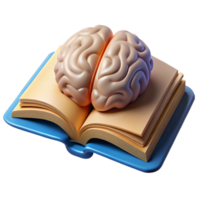 wonderful minimalist Open Book with Brain Symbol Isolated Element premium png