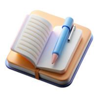extraordinary abstract Open Notebook with Pen Transparent Element high resolution png