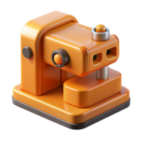 serene vintage Orange Automated Cutting Machine Isolated genuine png