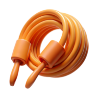 beautiful minimalist Orange Jump Rope Coiled premium png