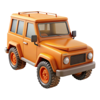 impressive classic Orange Off Road Vehicle Side View Isolated high resolution png
