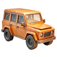wonderful minimalist Orange Off Road Vehicle Side View Isolated authentic png