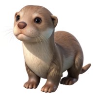 elegant abstract Orphaned Otter Pup Side View Transparent Background exclusive png