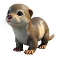 serene creative Orphaned Otter Pup Side View Transparent Background authentic png