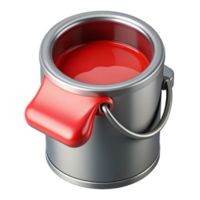 vibrant artistic Paint Can Open with Red Paint Isolated Cutout professional png