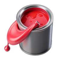 magnificent abstract Paint Can Open with Red Paint Isolated Cutout detailed png