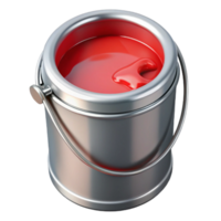serene abstract Paint Can Open with Red Paint Isolated Cutout genuine png
