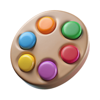 deslumbrante clássico pintura paleta com sortido cores Cortar fora isolado detalhado png