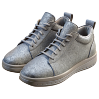impressive classic Pair of Grey Sneakers Side View Cutout original png
