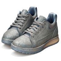 dramatic contemporary Pair of Grey Sneakers Side View Cutout high resolution png