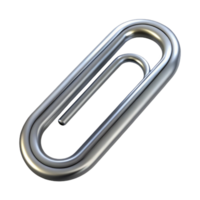 elegant classic Paper Clip Silver Isolated on Transparent Background png