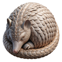 beautiful minimalist Pangolin Curled Up Defense Posture Cutout Transparent Background high quality png