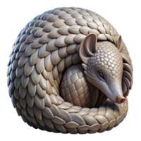 dramatic abstract Pangolin Curled Up Defense Posture Cutout Transparent Background professional png