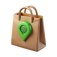 magnificent rustic Paper Shopping Bag with Green Logo Transparent Background premium png