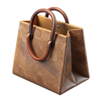 beautiful modern Paper Shopping Bag with Green Logo Transparent Background authentic png