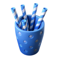 impressive rustic Paper Straws in a Glass Jar Top View Cutout png