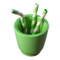 wonderful rustic Paper Straws in a Glass Jar Top View Cutout premium png