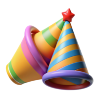 wonderful minimalist Party Hats Cone Shaped Colorful Isolated high quality png