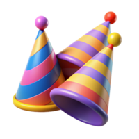 serene minimalist Party Hats Cone Shaped Colorful Isolated detailed png