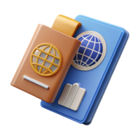 vibrant rustic Passport and Boarding Pass Top Down View Transparent original png