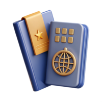 impressive rustic Passport and Boarding Pass Top Down View Transparent high quality png