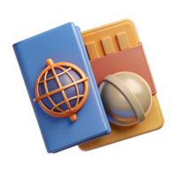 extraordinary rustic Passport and Boarding Pass Top Down View Transparent detailed png