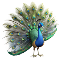 vibrant rustic Peacock Displaying Tail Feathers Full View exclusive png