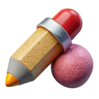 extraordinary modern Pencil and Eraser Isolated on White Background authentic png
