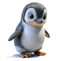 impressive artistic Penguin Chick Waddling on Ice Isolated Cutout authentic png