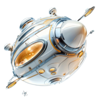 futurista prata ouro nave espacial uma lustroso aerodinâmico Projeto png