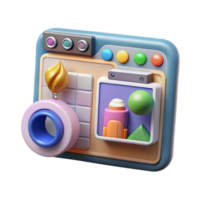 impressive abstract Photo Editing Software Interface Transparent Background high quality png