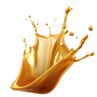 Golden splash creating a dynamic istic motion png