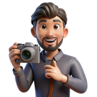 elegant modern Photographer Taking Selfie with Camera Transparent Background high resolution png