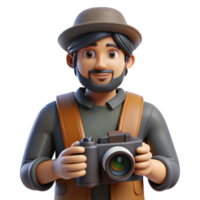 magnificent classic Photographer with Camera Bag Cutout png