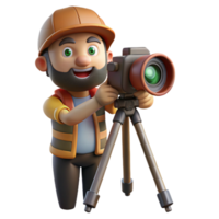 magnificent creative Photographer with Camera on Beach Cutout premium png