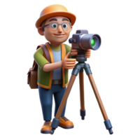 stunning artistic Photographer with Tripod Cutout high quality png