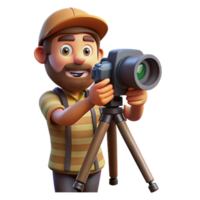 wonderful modern Photographer with Tripod Cutout png